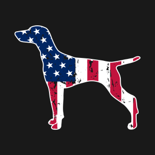 Vizsla Dog Lovers American Flag 4th of July Gift T-Shirt