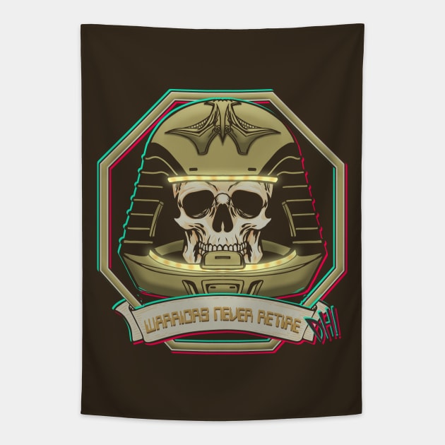 Warriors Never Retire v2 Tapestry by Doc Multiverse Designs