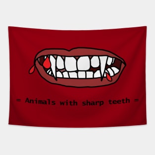 Animals with Sharp Teeth Halloween Horror Lips Tapestry