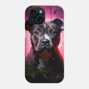 Staffy puppy in enchanted forest Phone Case