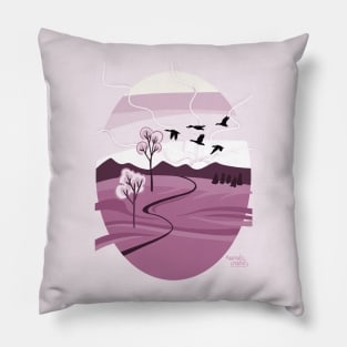 Purple Autumn migration Pillow