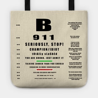 Drinker's Eye Chart Tote