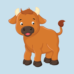 Bull Cute Funny Adorable Animals Kawaii T-Shirt