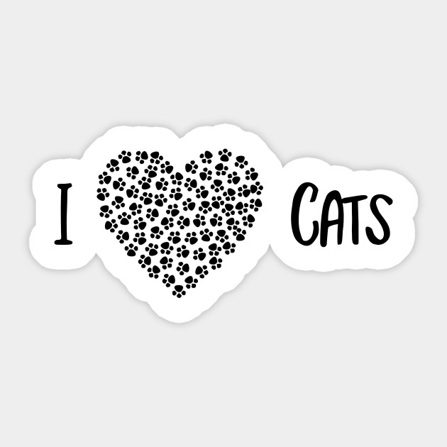 I Love Cats I Love Cats Sticker Teepublic