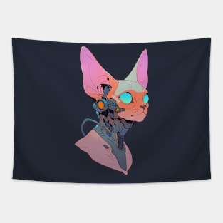 Cyberpunk Cat Tapestry