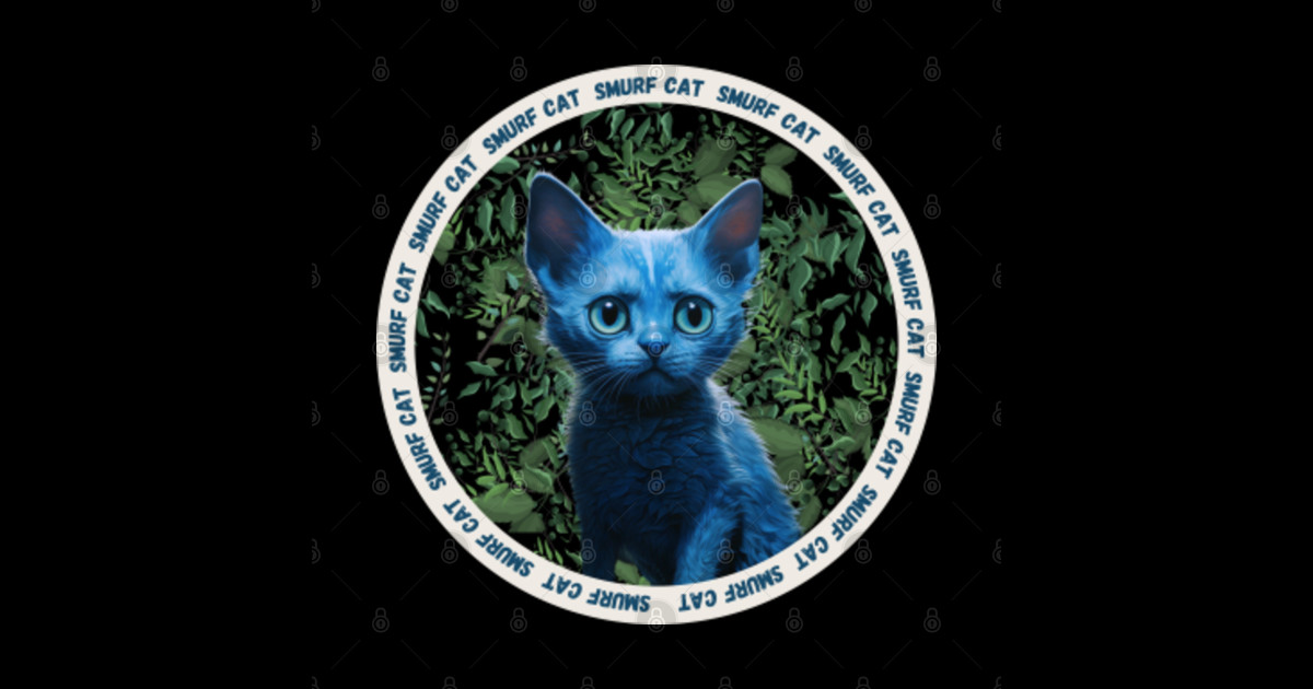 Blue Smurf Cat with blue eyes - Smurf Cat - Sticker | TeePublic