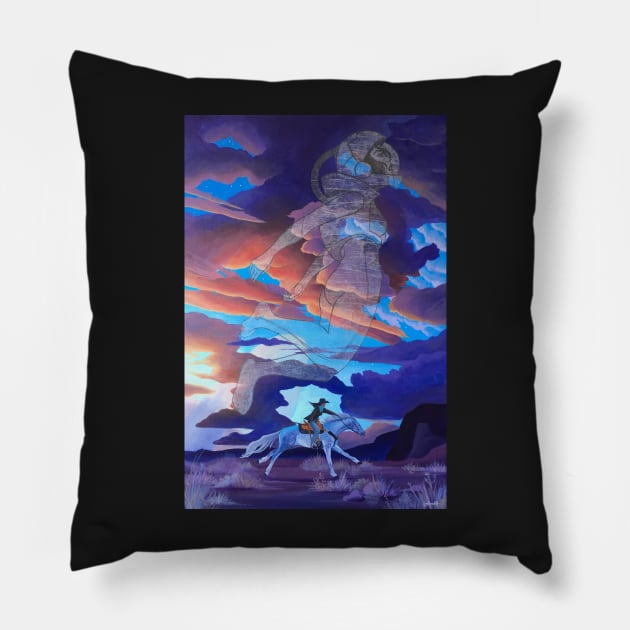 Clothos Space Cowgirl Pillow by Ciarabarsotti