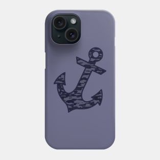 Dark blue camouflage anchor Phone Case