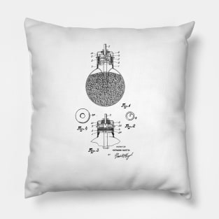 Bulb VINTAGE PATENT DRAWING Pillow