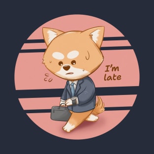 Shiba Inu who is late for work T-Shirt