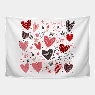 Love Hearts, Valentine's Day Scrapbooking Elements, Romantic Tapestry