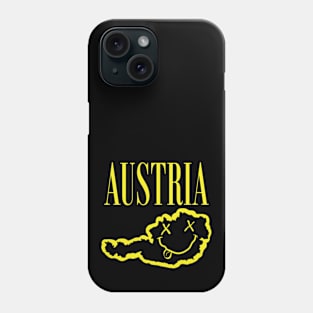 Vibrant Austria: Unleash Your 90s Grunge Spirit! Smiling Squiggly Mouth Dazed Smiley Face Phone Case