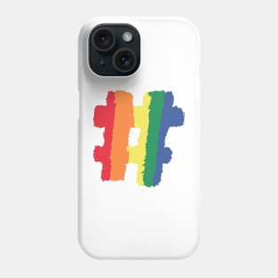 Colorful Rainbow Color Hashtag # LGBT LGBTQ Sign Phone Case