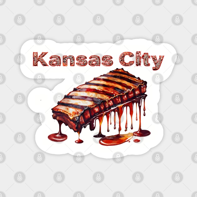 Kansas City - With Ribs Magnet by ToochArt