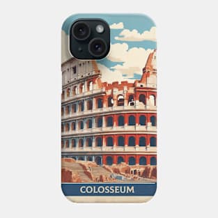 The Roman Colosseum Rome Italy Vintage Tourism Travel Poster Phone Case