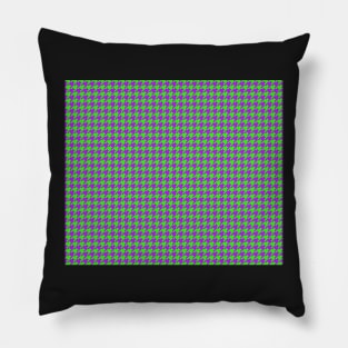 Green and Purple Houndstooth Pillow