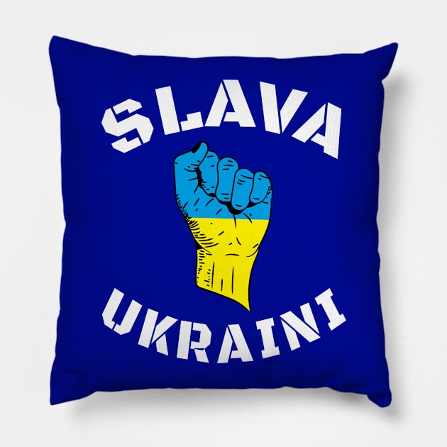 SLAVA UKRAINI! Glory to Ukraine! Freedom for Ukraine! Pillow by Vladimir Zevenckih