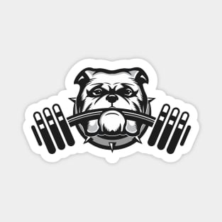 Bulldog Gym Mascot Illustration Magnet