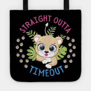 Straight Outta Timeout Cute and Smart Cookie Sweet little tiger in a hat cute baby outfit Tote