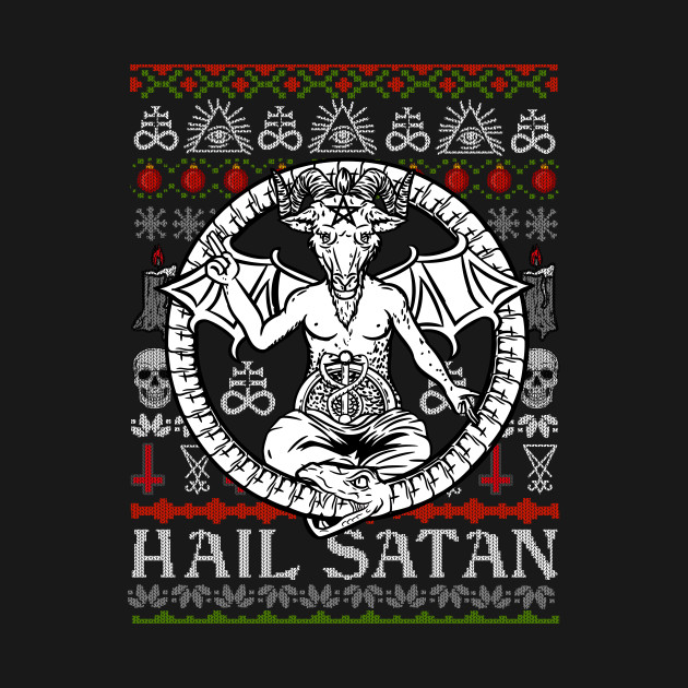 Disover Satanic Christmas - Hail Satan Ugly Sweater - Hail Satan - T-Shirt