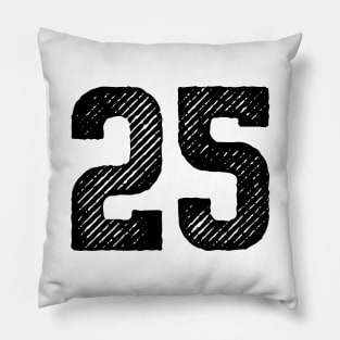 Rough Number 25 Pillow