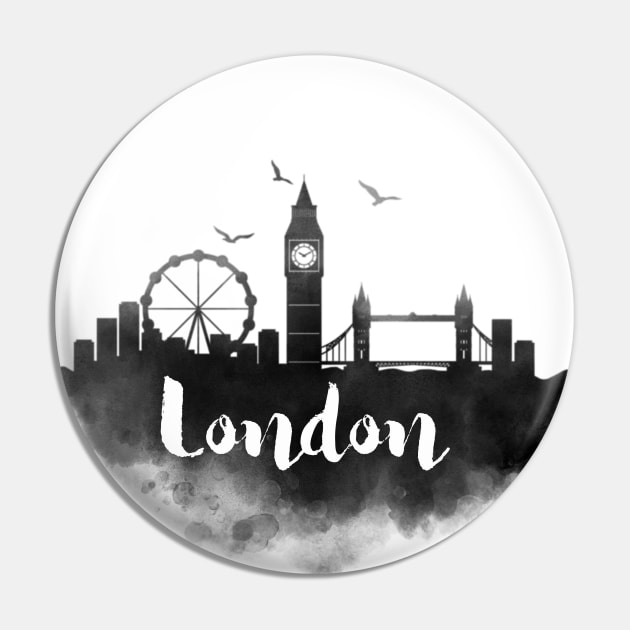 London watercolor Pin by kursatunsal