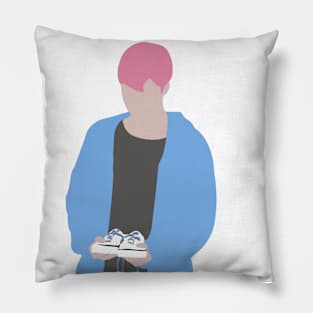 Jimin Spring Days Pink Hair Silhouette Pillow