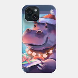 Cute Hippopotamus Drawing Phone Case