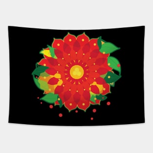 Xmas Mandala Flower Tapestry