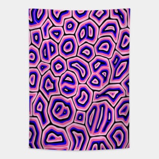 Pink Blue and Black Groovy Liquid Marble Swirls Tapestry