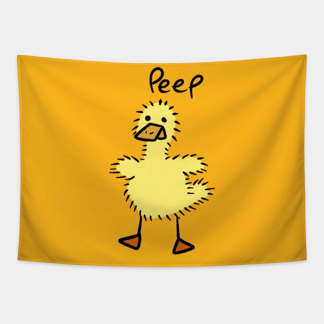 Peep Fuzzy Duckling Tapestry by saradaboru