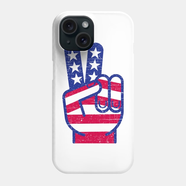 PATRIOTIC PEACE SIGN RED WHITE AND BLUE RETRO Phone Case by Long-N-Short-Shop