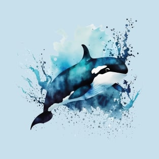 Ocean Symphony: Artistic Orca Leap T-Shirt