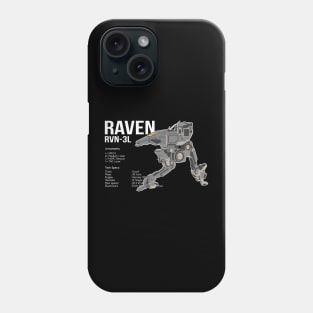 Mechwarrior Raven RVN-3L Black Phone Case