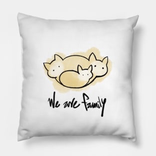 we are family cat Pillow