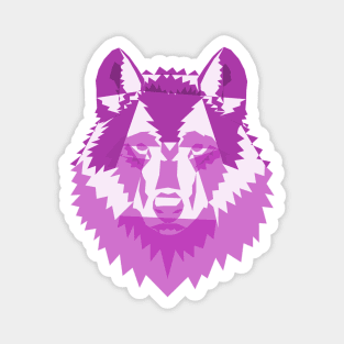 Geometric Pink Wolf Magnet