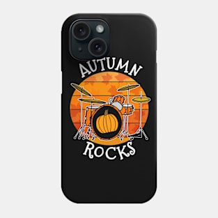 Autumn Rocks Drummer Pumpkin Fall Thanksgiving Phone Case