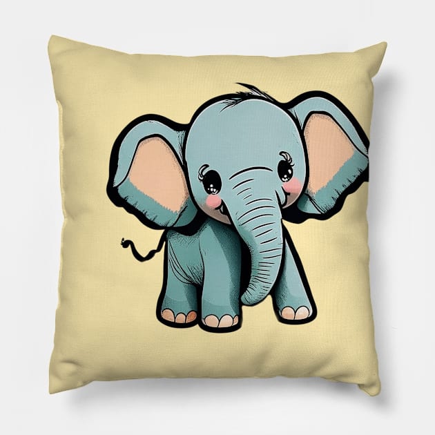 BABY ELEPHANT #1 Pillow by RickTurner