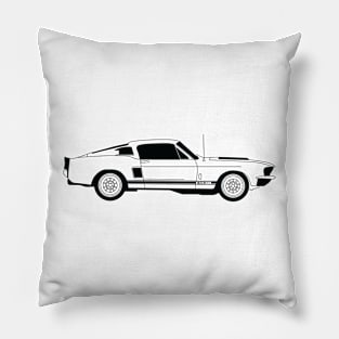 GT500 Shelby Black Outline Pillow