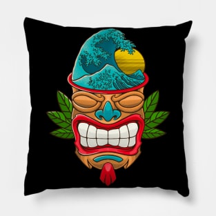 tiki mask kanagawa Pillow