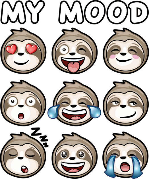 my mood funny sloth faces Kids T-Shirt by PnJ