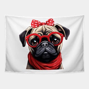 Fancy Pug Dog Tapestry