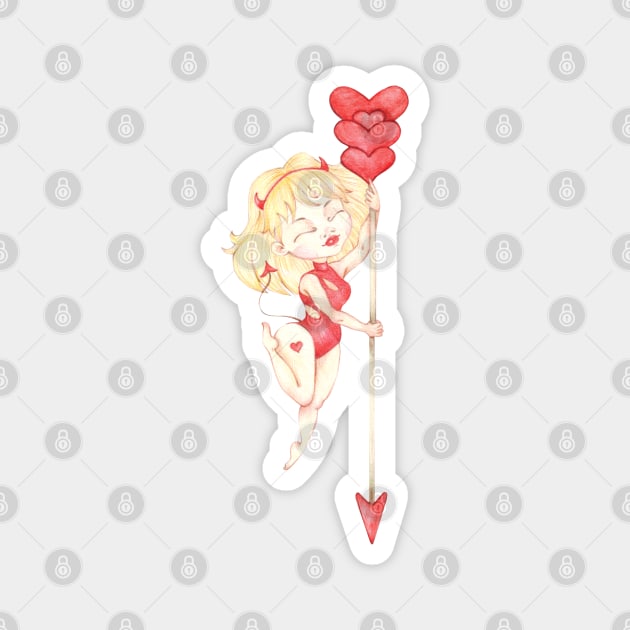 Valentine pole dancer Magnet by LaBellaCiambella