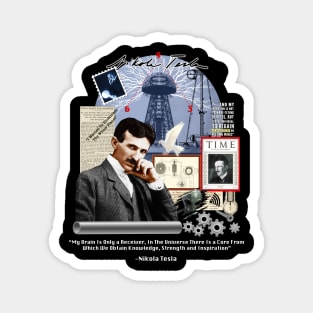 Nikola Tesla Collage Magnet