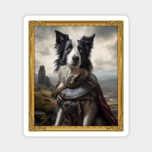 Gallant Border Collie - Medieval Knight  (Framed) Magnet