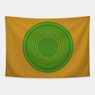 Intertwined orange and green circles Tapestry