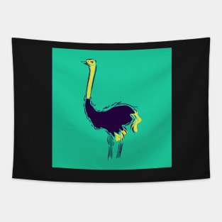 Ostrich Illustration Tapestry