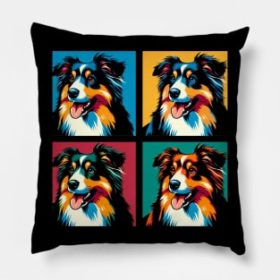 Miniature American Shepherd Pop Art - Dog Lover Gifts Pillow