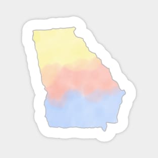 Yellow Blue Pink Watercolor Georgia Magnet