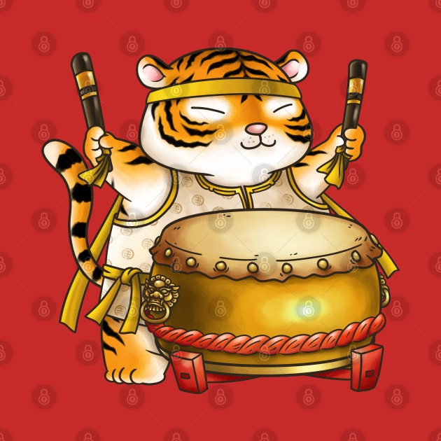 Cute CNY Year of the Tiger Drumer by Takeda_Art